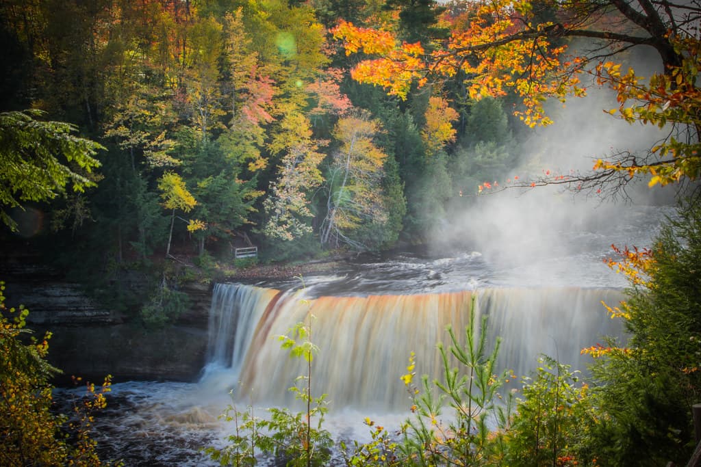 Tahquamenon Falls in spring with peak water flow