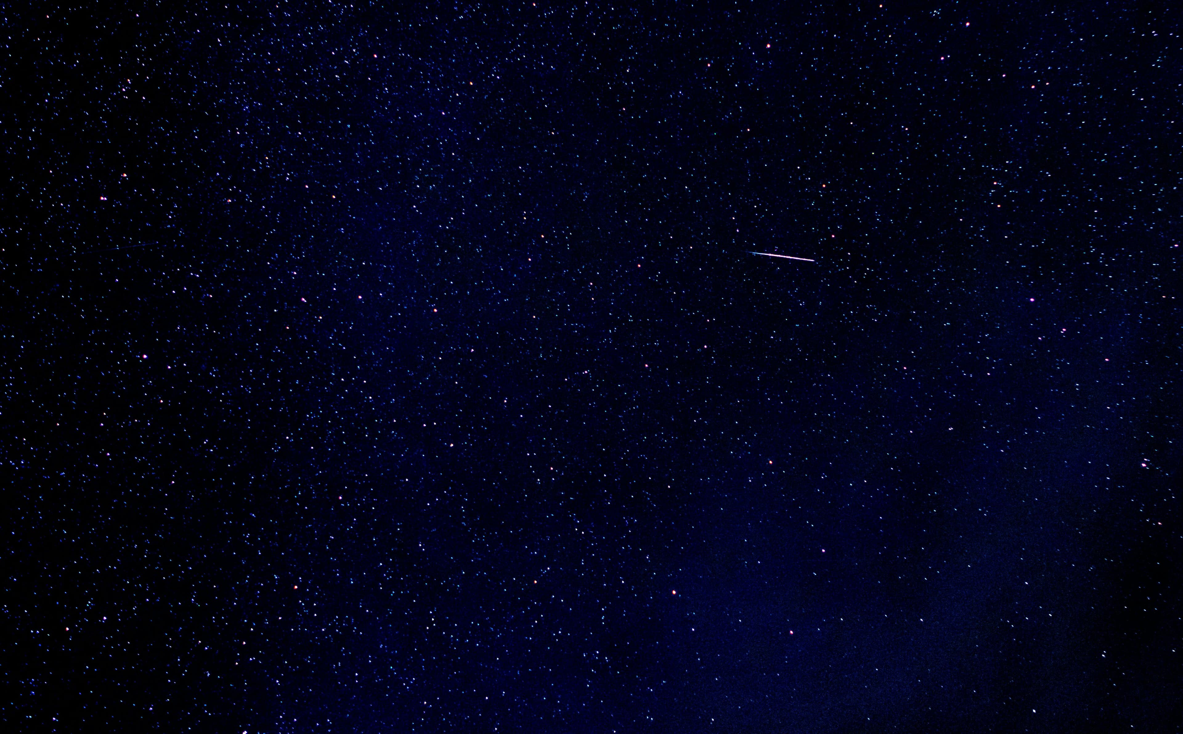 Starry night sky over Michigan landscape
