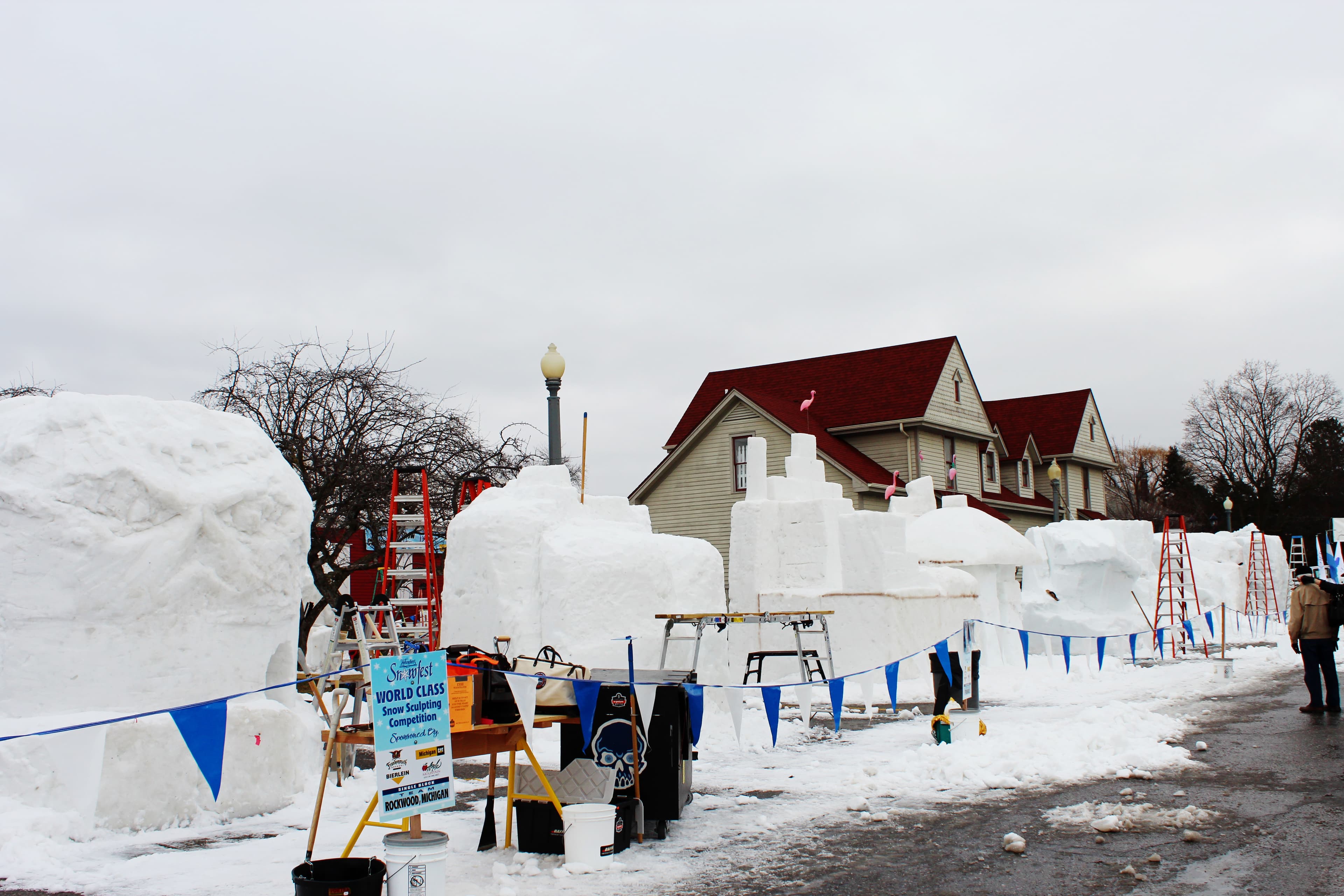 Zehnder's Snowfest ice sculptures and winter festival celebration in Frankenmuth, Michigan